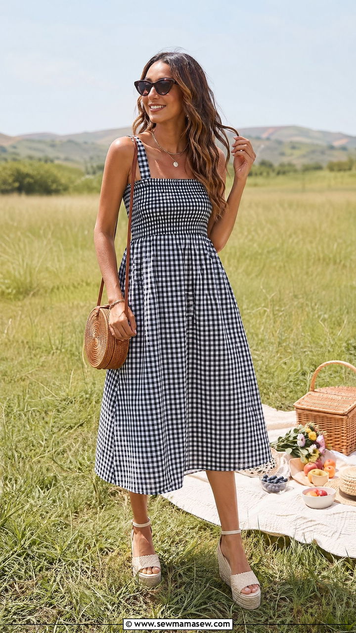 Gingham print midi dress - 35 Summer closet must haves