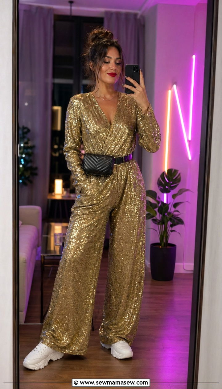 Glittery Jumpsuit Belt Bag - 30 Birthday party outfits for teens