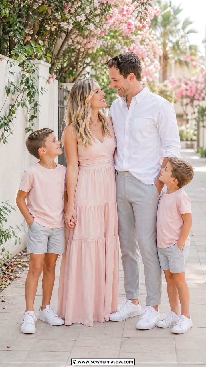 Gray and Blush Summer Family Photo Outfits - 35 Summer family photo outfits