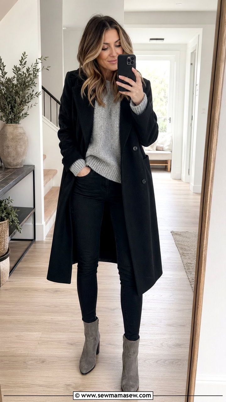 Grey Ankle Boots With Black Skinny Jeans Outfit - 30 Ankle boots outfit ideas with jeans