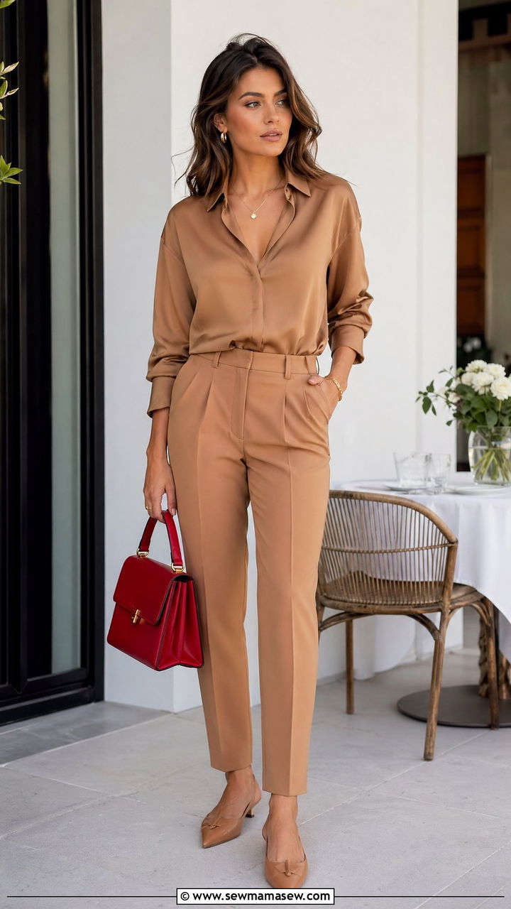 Head to Toe Monochrome with Statement Bag - 35 Classy brunch outfit ideas