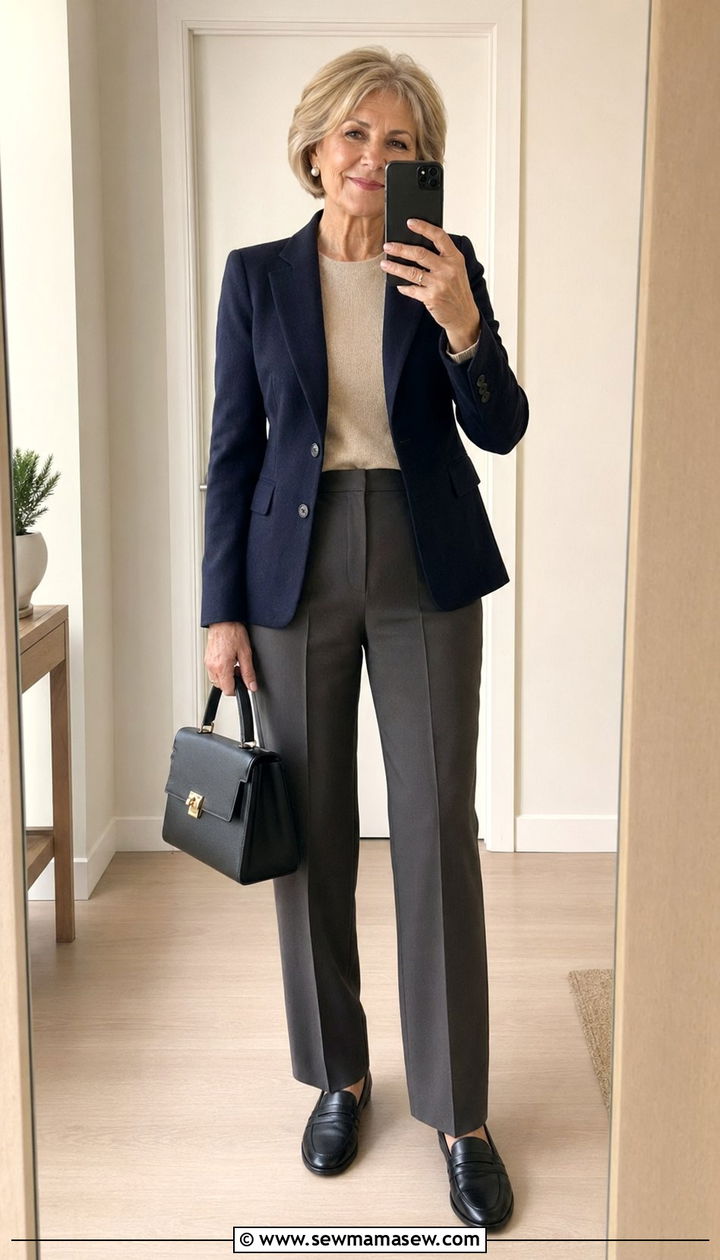 High Waisted Straight Leg Trousers Outfit Women Over 60 - 30 Best pants for women over 60