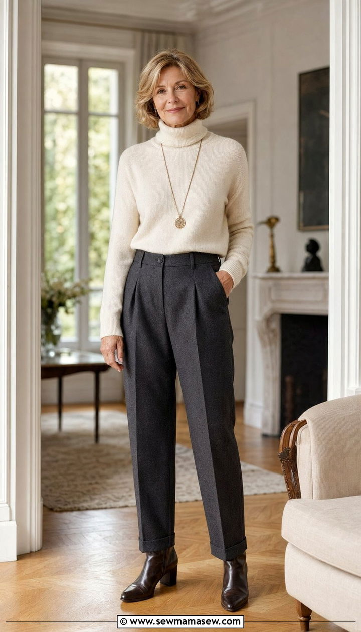 High Waisted Wool Trousers For Women Over 50 - 30 Best pants for women over 50