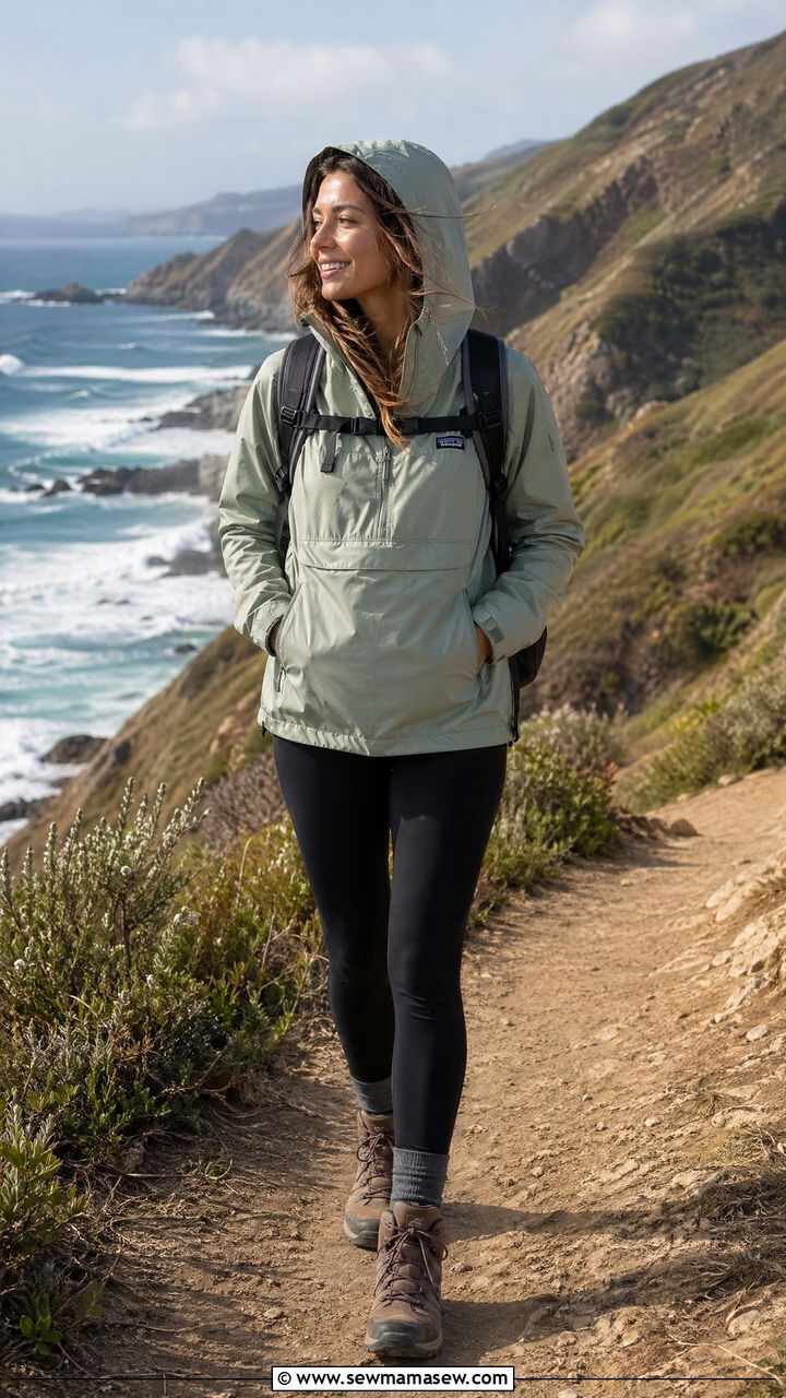 Hooded Anorak With Leggings And Hiking Boots - 35 Windy spring outfits