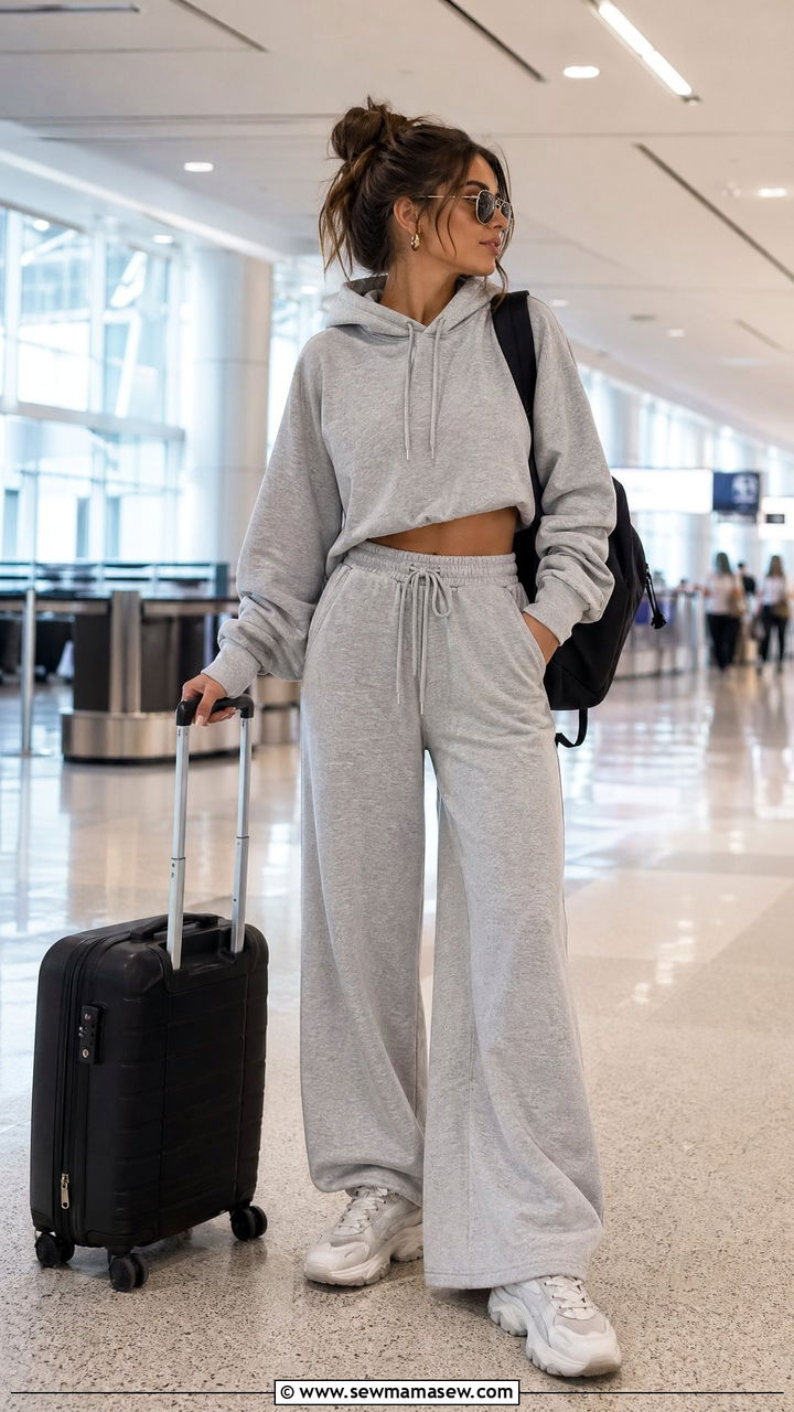 Hoodie And Wide Leg Joggers - 35 casual wide leg pants outfits