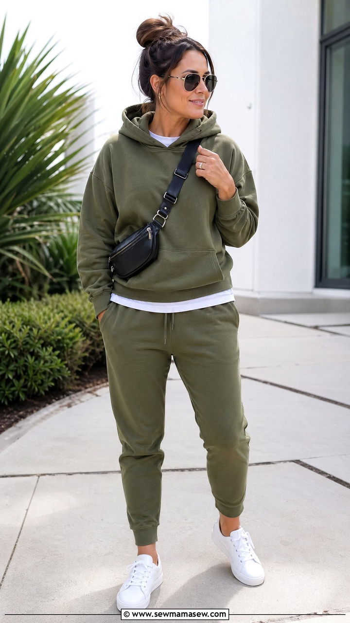 Hoodie and joggers outfit - 35 Casual outfits for moms