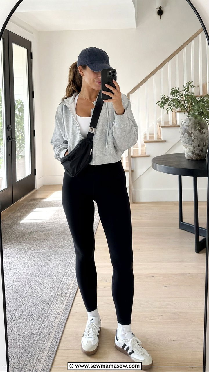 Hoodie and leggings casual outfit - 35 Outfit ideas for moms