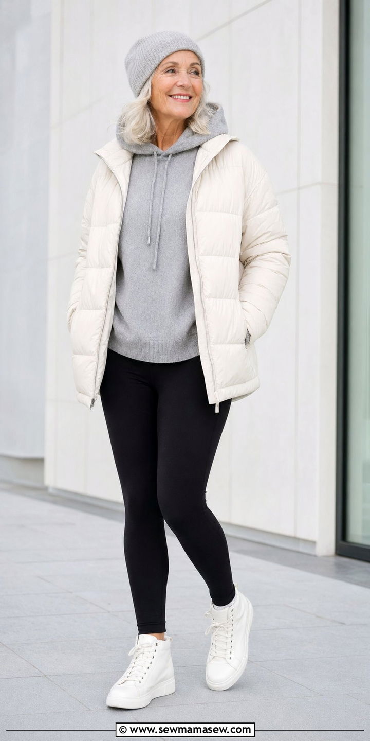 Ivory Puffer Jacket for Women Over 60 - 30 Best jackets for women over 60