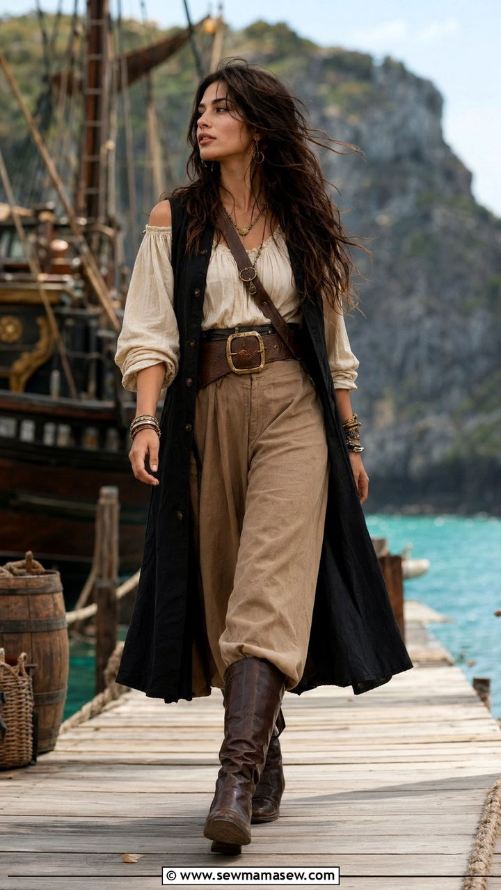 Jack Sparrow Neutral Toned Pirate Outfit - 30 Aesthetic Disney outfits