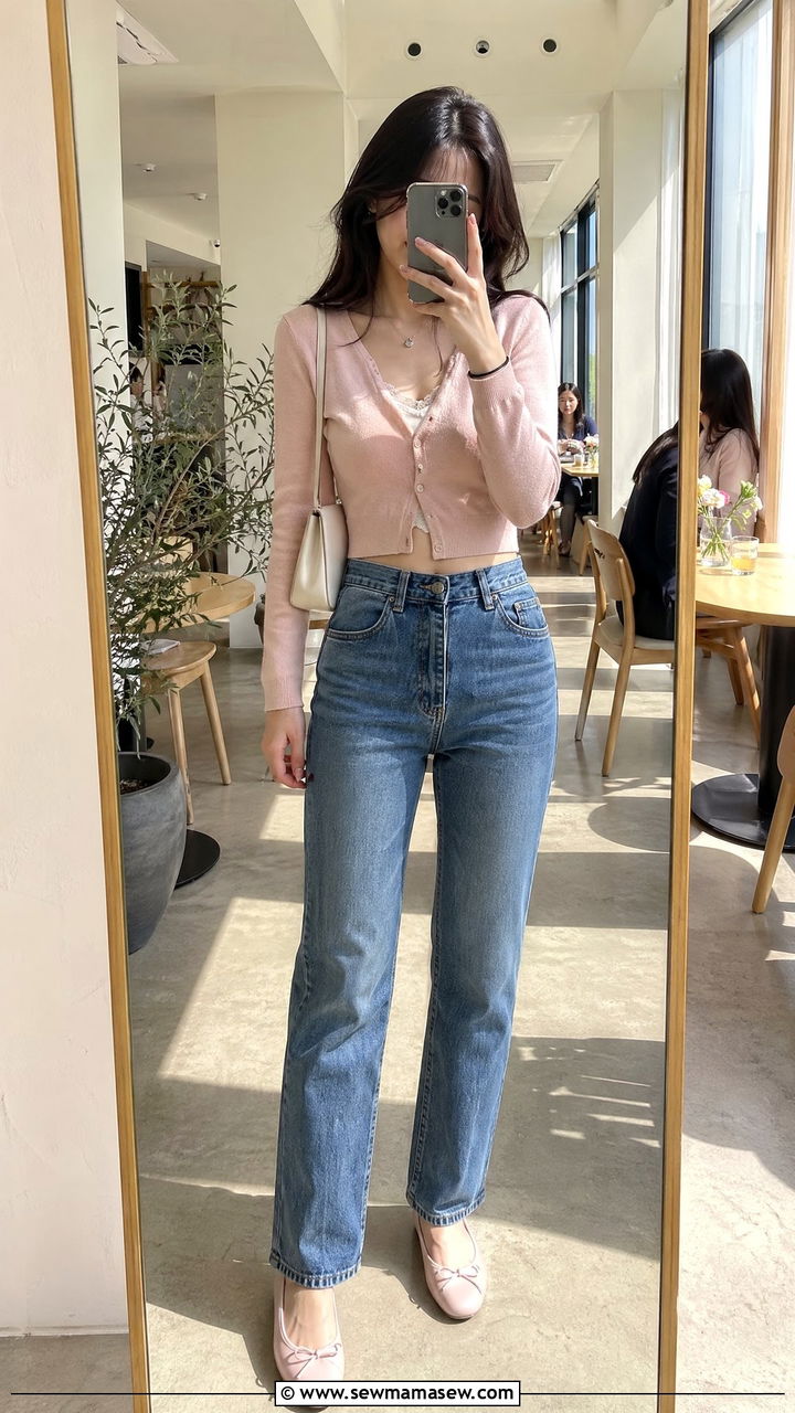Jeans With Cropped Cardigan Outfit - 35 Sunday brunch outfit ideas