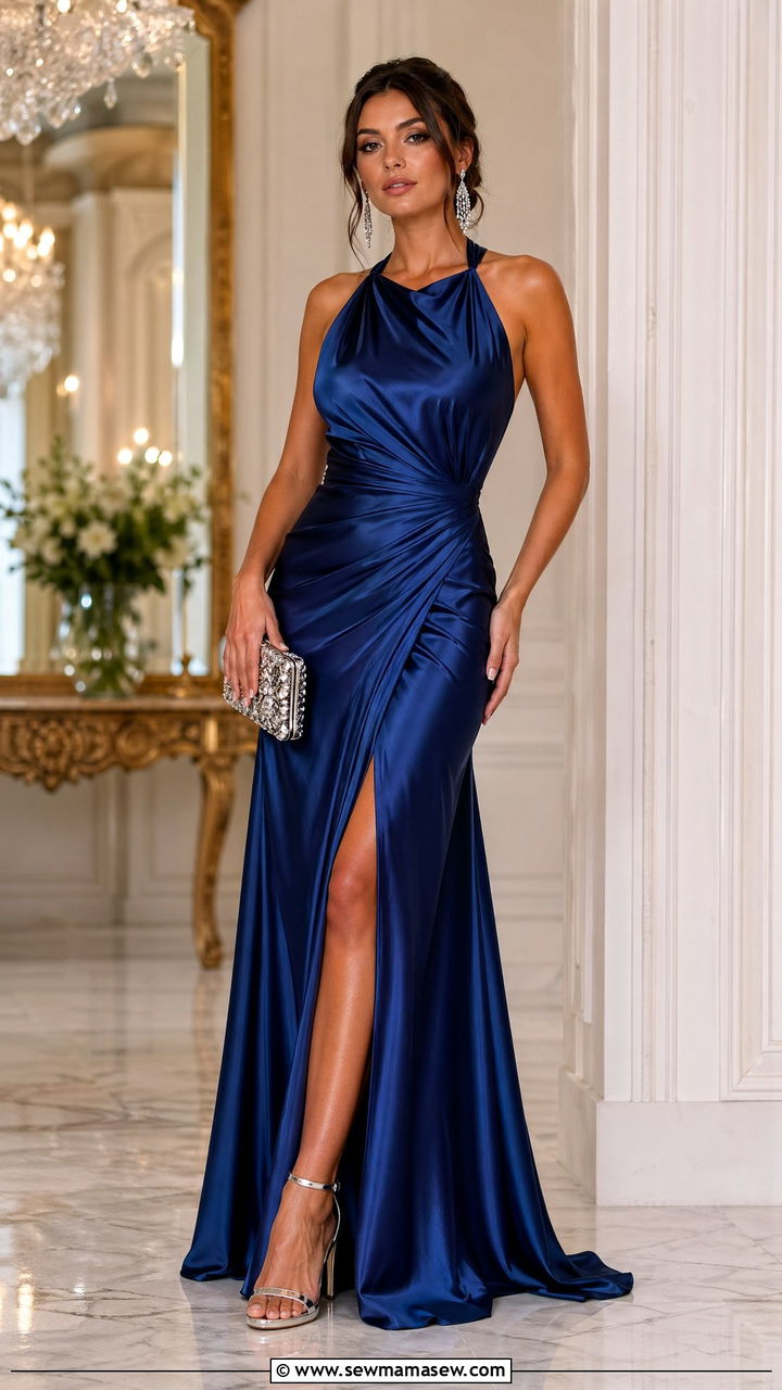 Jewel Tone Dress Outfit With Metallic Heels And Crystal Earrings - 35 classy dress outfits