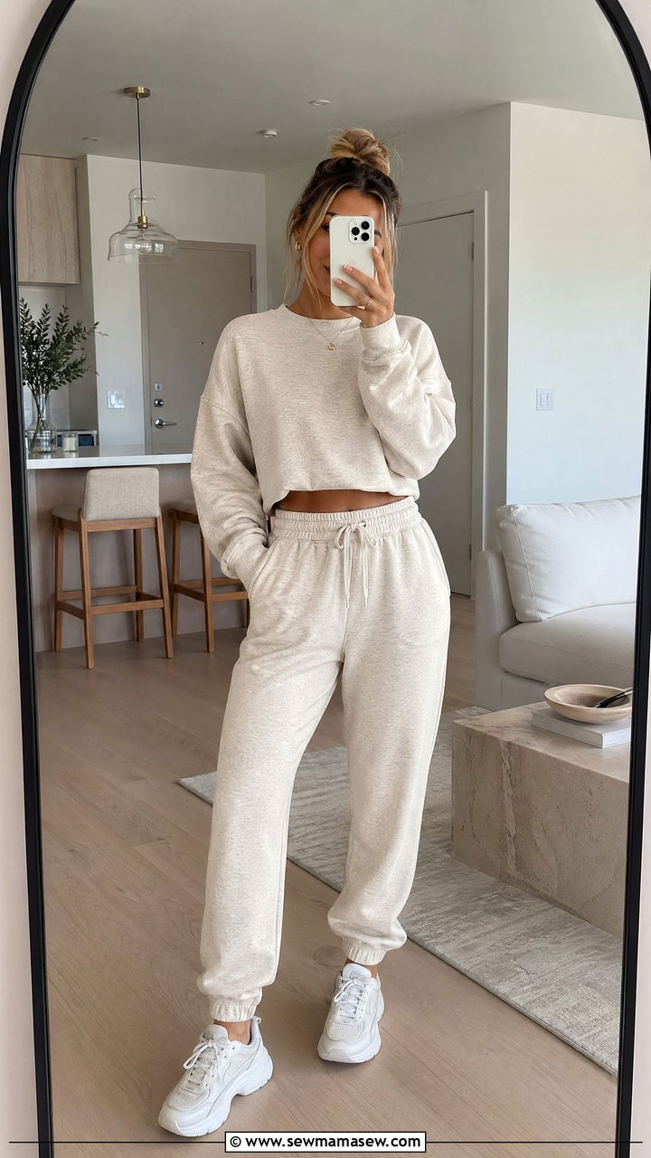 Joggers With a Cropped Sweatshirt - 35 Streetwear outfit ideas