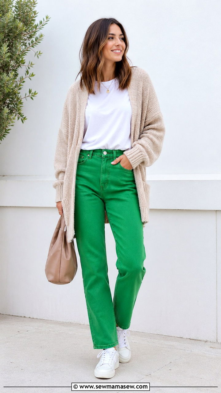 Kelly Green Jeans Outfit Casual - 40 All kelly green outfit ideas