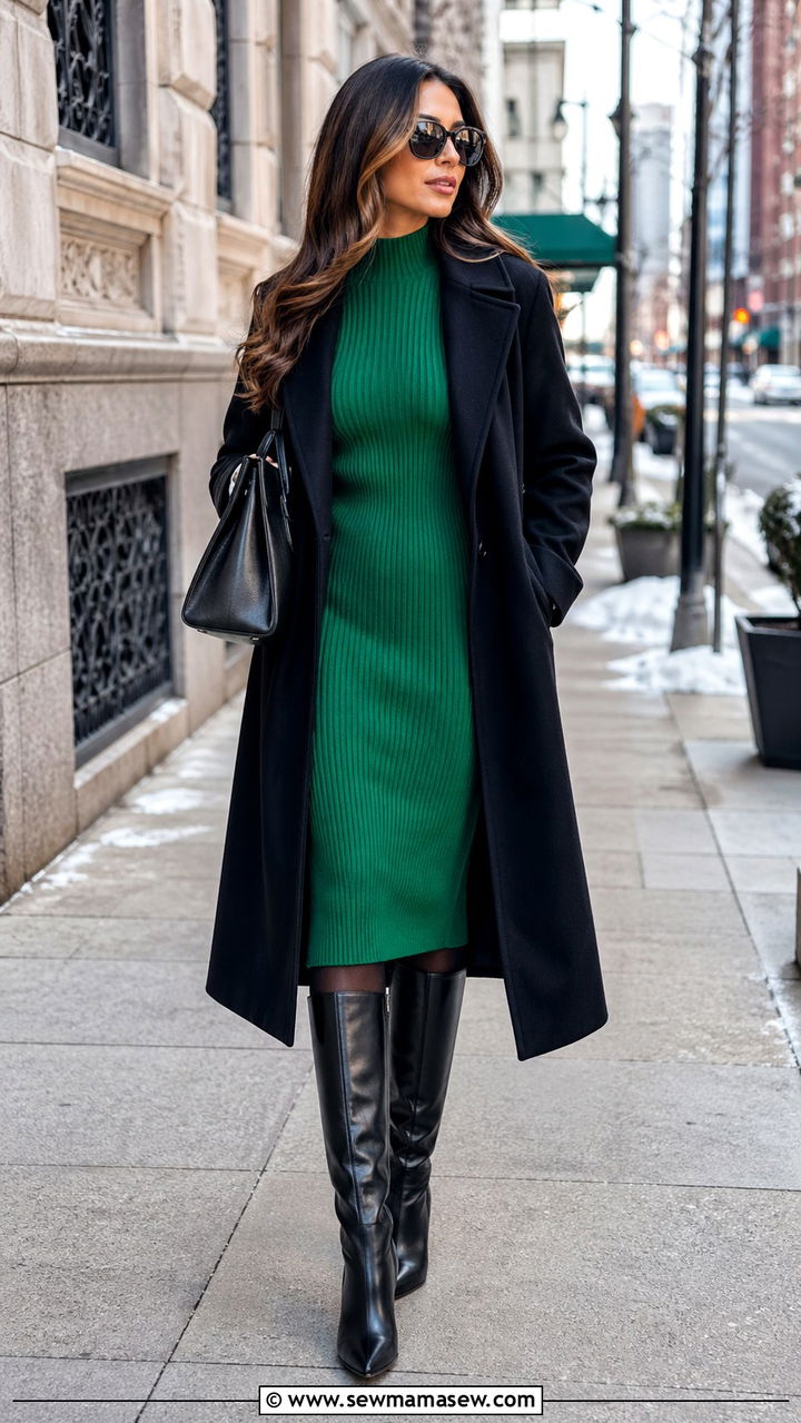 Kelly Green Sweater Dress Outfit Winter - 40 All kelly green outfit ideas