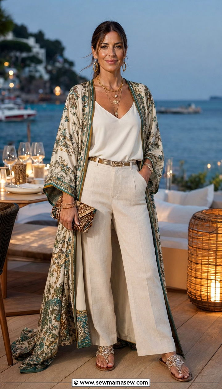 Kimono cover up beach dinner outfit - 30 Beach outfit ideas for dinner