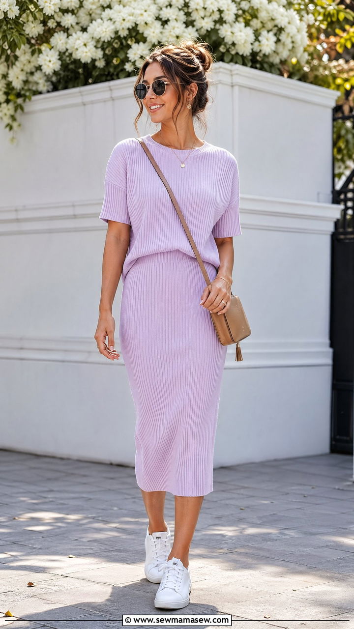 Knit Co Ord Set With Sneakers Outfit - 35 spring to summer outfits