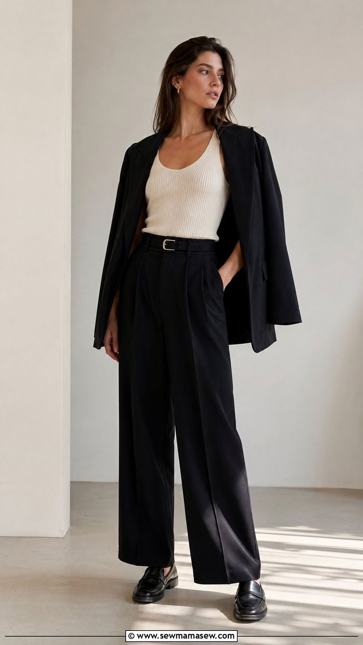 Knit tank and wide leg trousers outfit 2026 - 35 spring outfits 2026 women