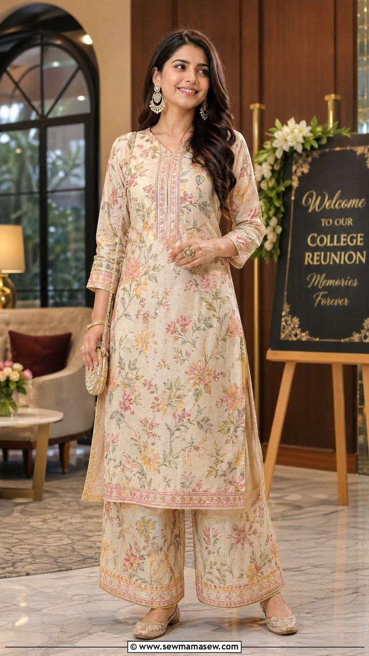 Kurta With Palazzo Trousers Outfit - 35 College reunion outfit ideas