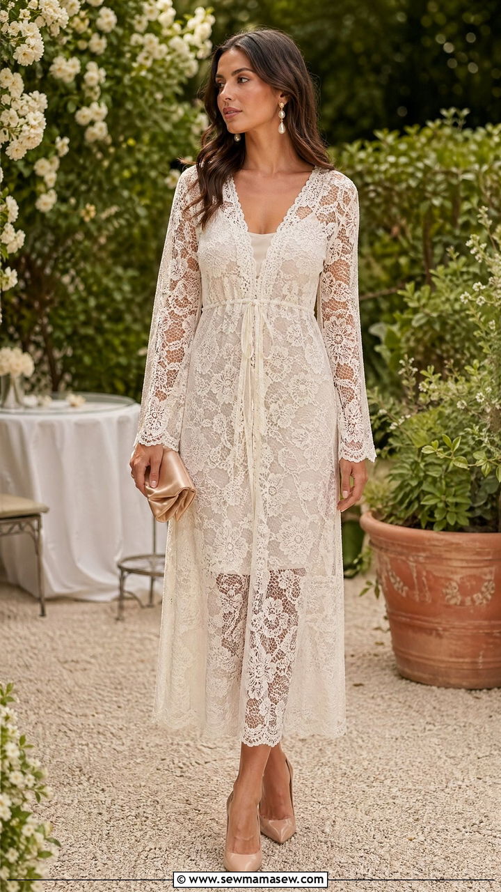 Lace Cover Up Dress With Nude Heels - 35 Cover up dress outfit ideas