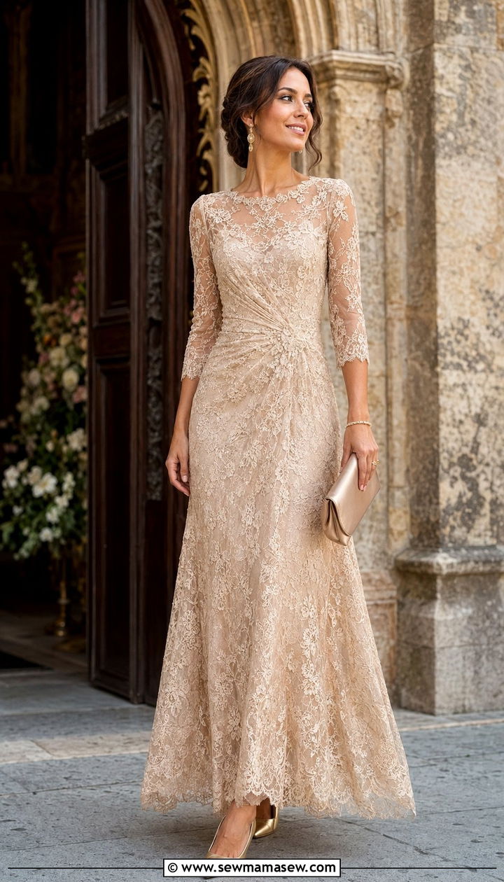 Lace Maxi Dress Wedding Guest Outfit - 30 what to wear to a spring wedding guest
