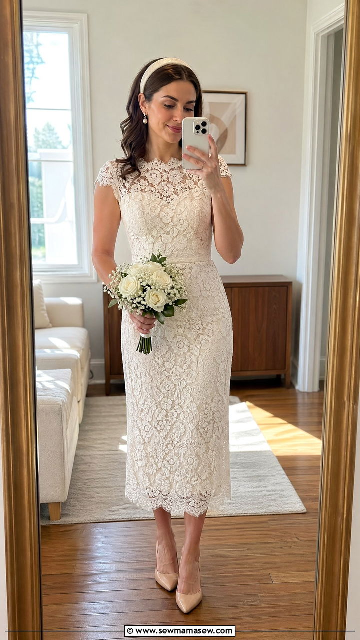 Lace Midi Dress Courthouse Wedding - 35 Courthouse wedding outfits
