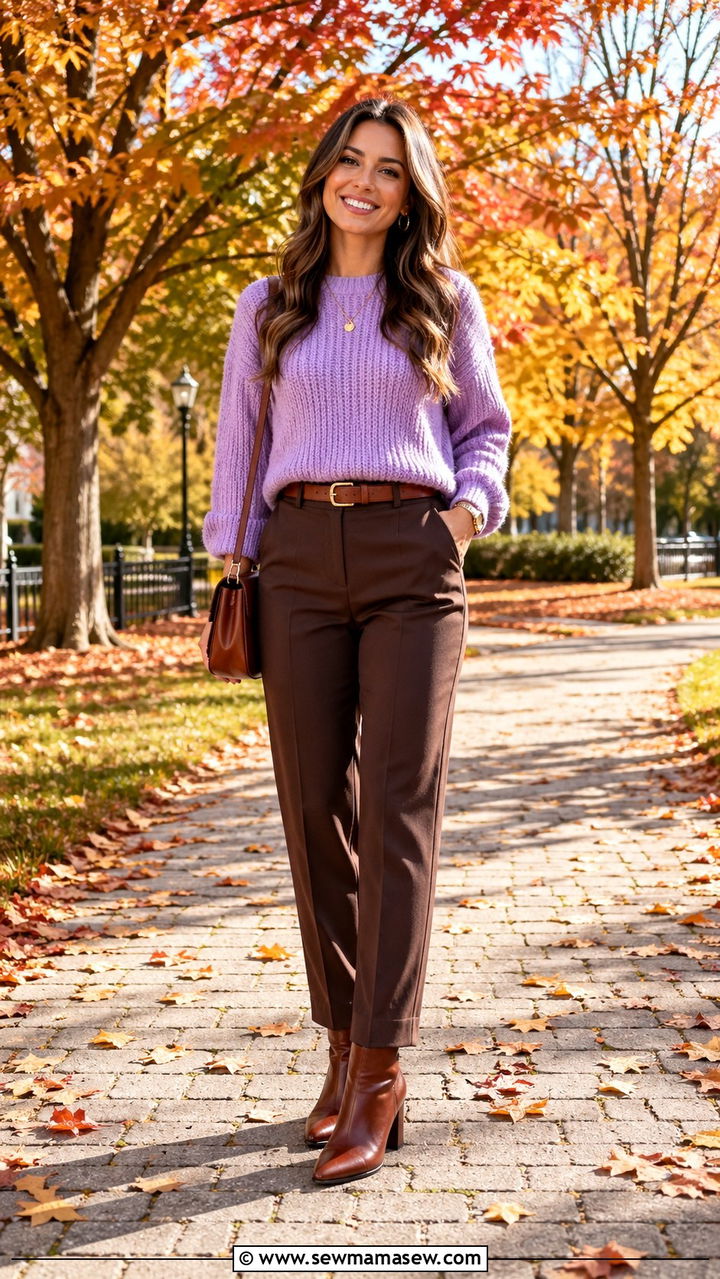 Lavender and Chocolate Brown Outfit - 40 All lavender outfit ideas