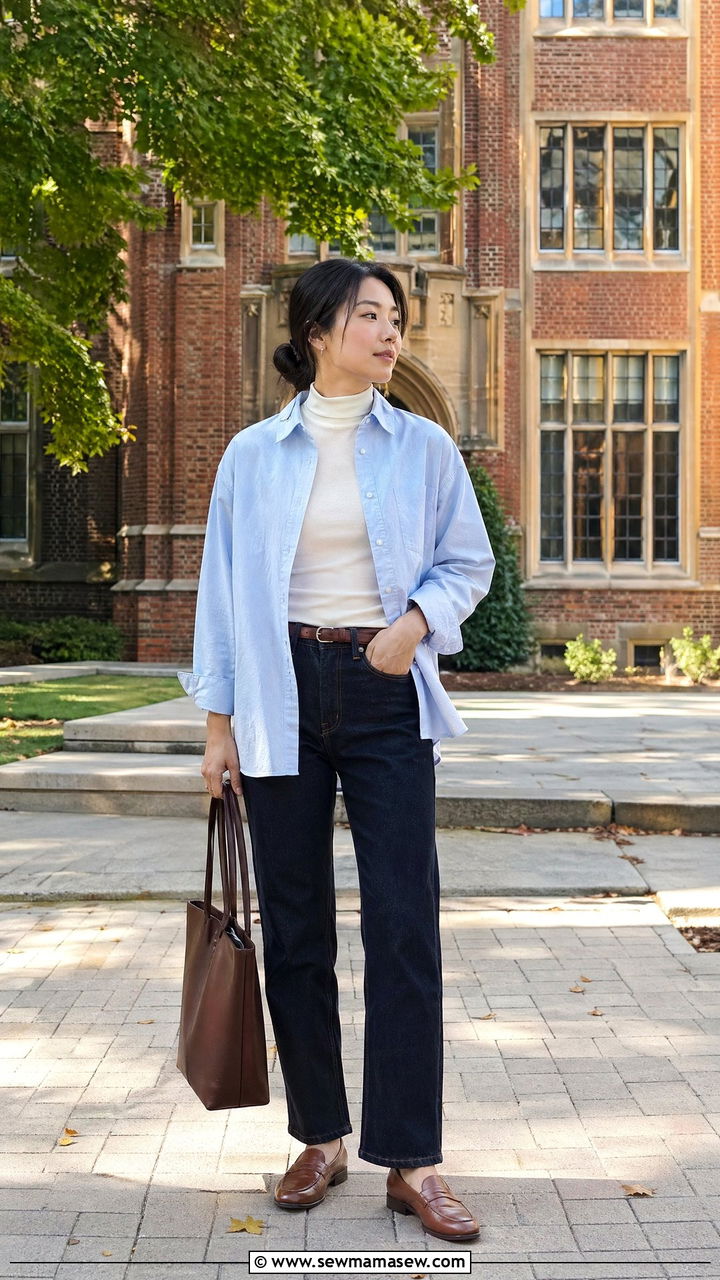 Layered Oxford Shirt Outfit - 35 spring street style outfits