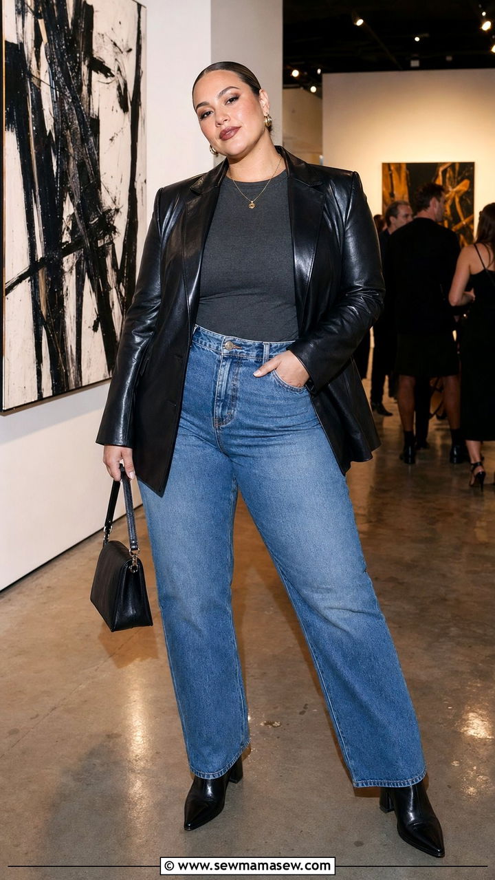 Leather Blazer With Jeans - 30 Best blazers for plus size