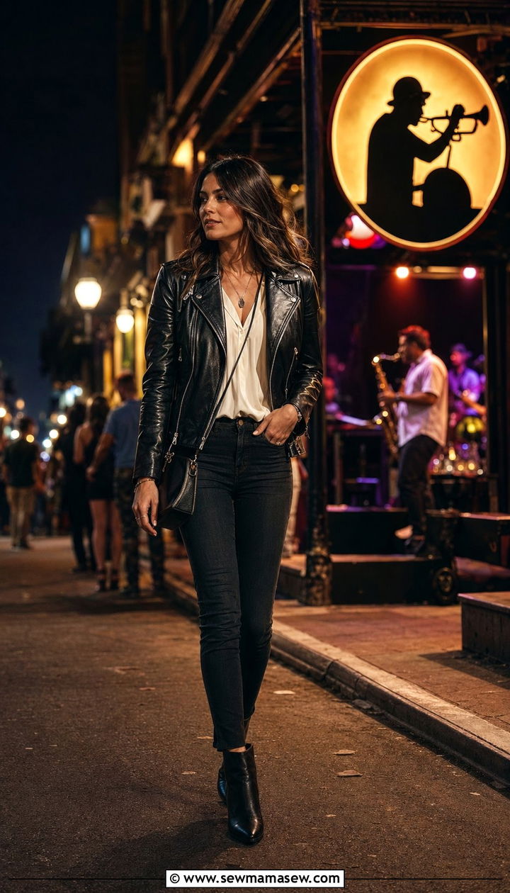 Leather Jacket with Skinny Jeans - 35 New Orleans outfit ideas
