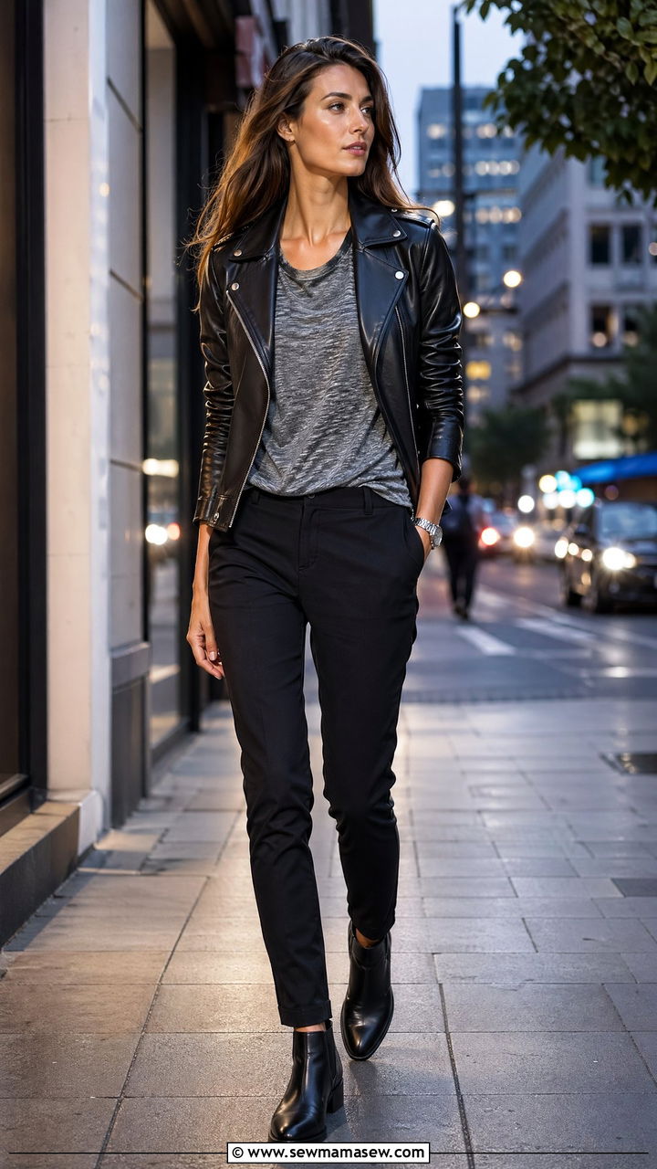 Leather Moto Jacket Outfit Tall Women - 35 tall women outfit ideas