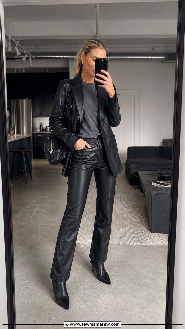 Leather suit outfit for women - 35 Women's suit outfit ideas