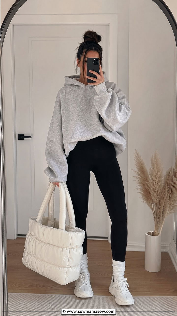 Leggings And Oversized Hoodie Outfit - 35 casual outfits for women