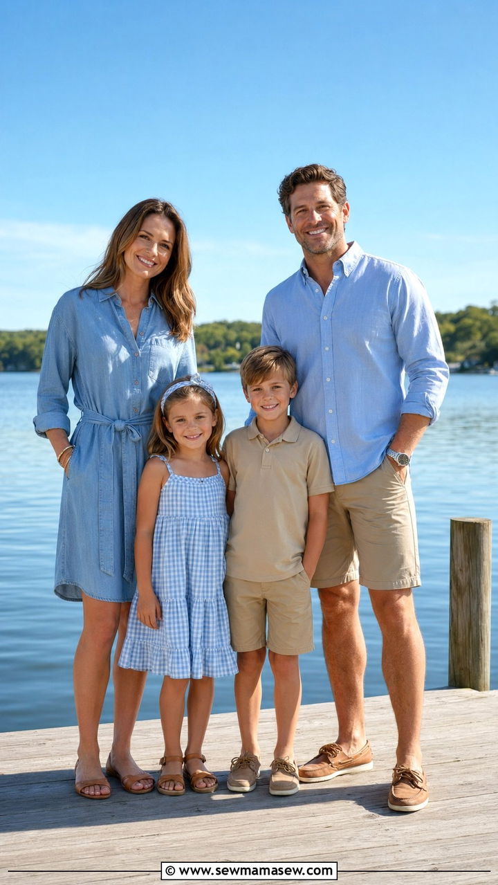 Light Blue and Khaki Spring Family Outfits - 30 What to wear for spring family photos