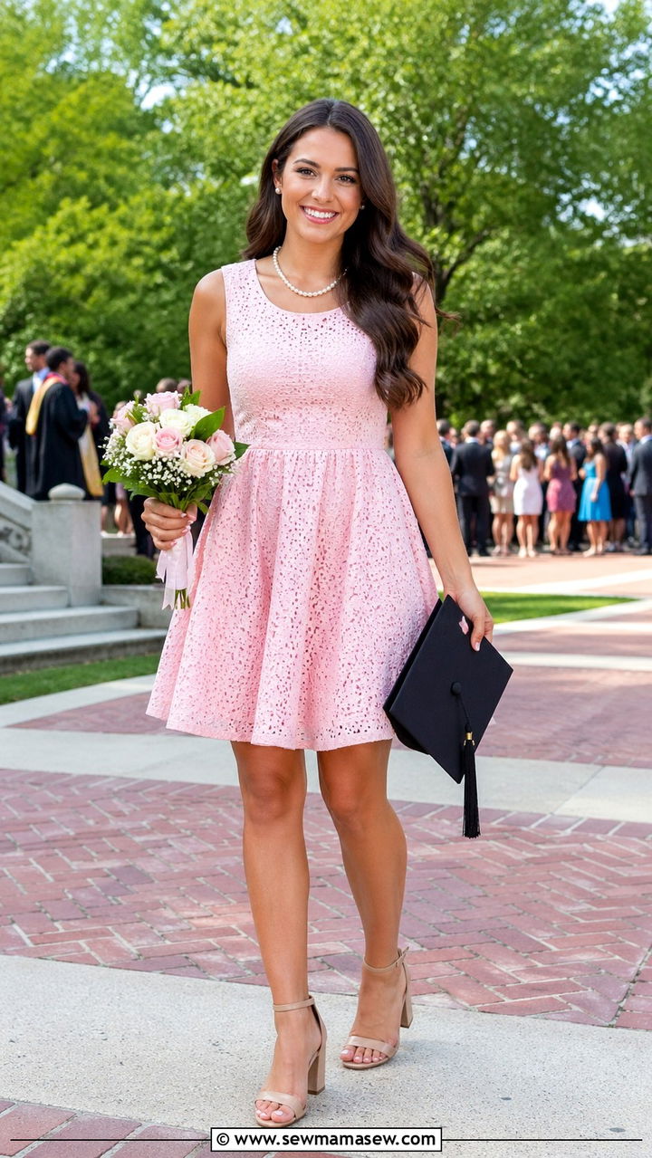 Light Pink Graduation Dress With Nude Block Heels - 40 All light pink outfit ideas