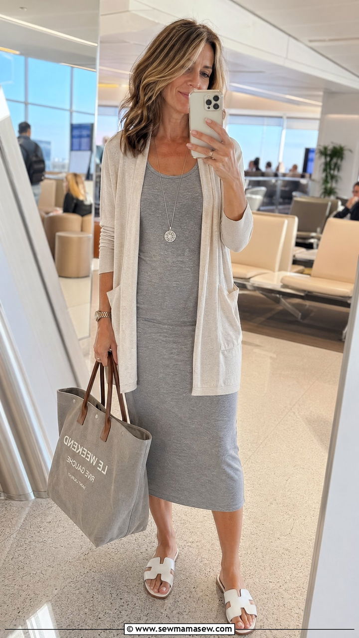 Lightweight Cardigan And Tank Dress Summer Look - 35 Summer capsule wardrobe for women over 40