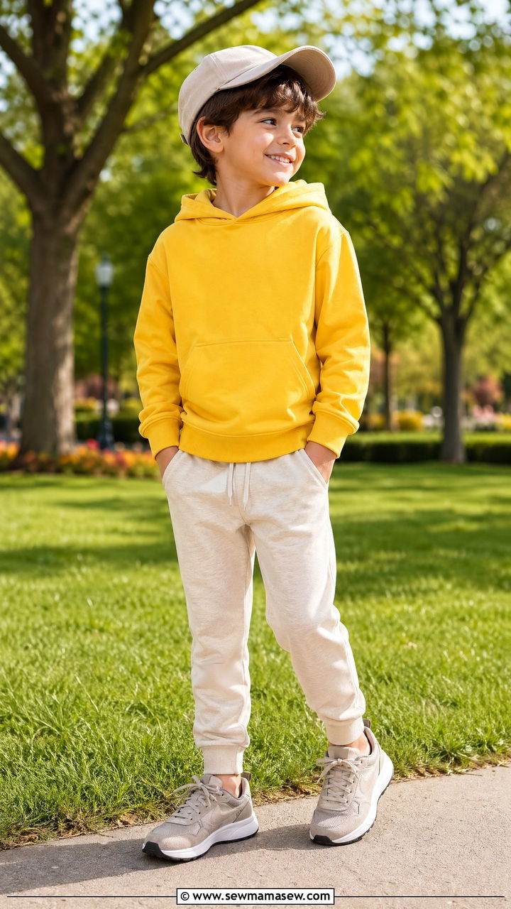 Lightweight Hoodie and Joggers Outfit - 35 Spring outfits for kids