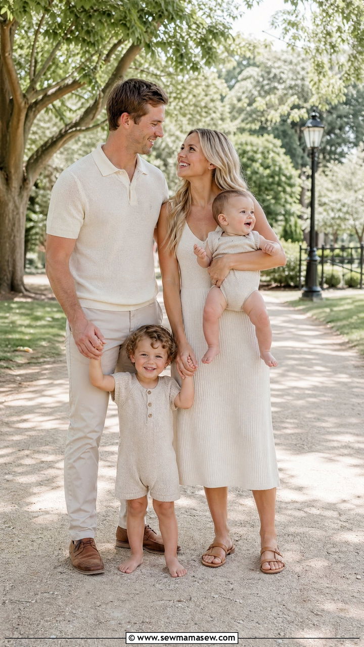 Lightweight Knit Summer Family Photo Outfits - 35 Summer family photo outfits
