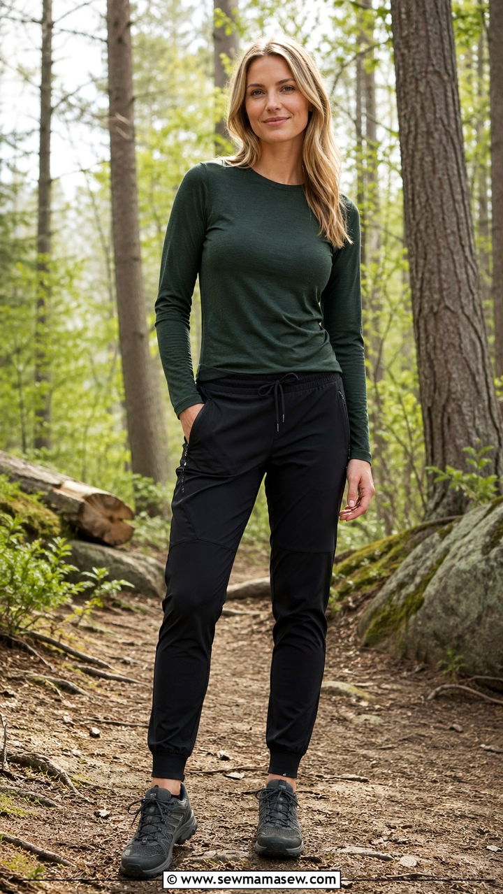 Lightweight vest and cargo joggers spring hike outfit - 30 Spring hiking outfits