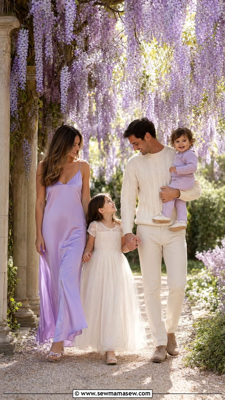 Lilac and Cream Spring Family Photo Attire - 30 What to wear for spring family photos