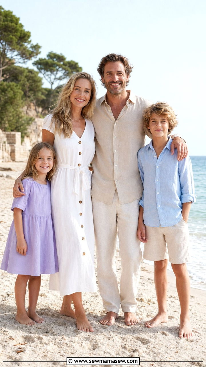 Linen Family Photo Outfits for Spring - 30 What to wear for spring family photos