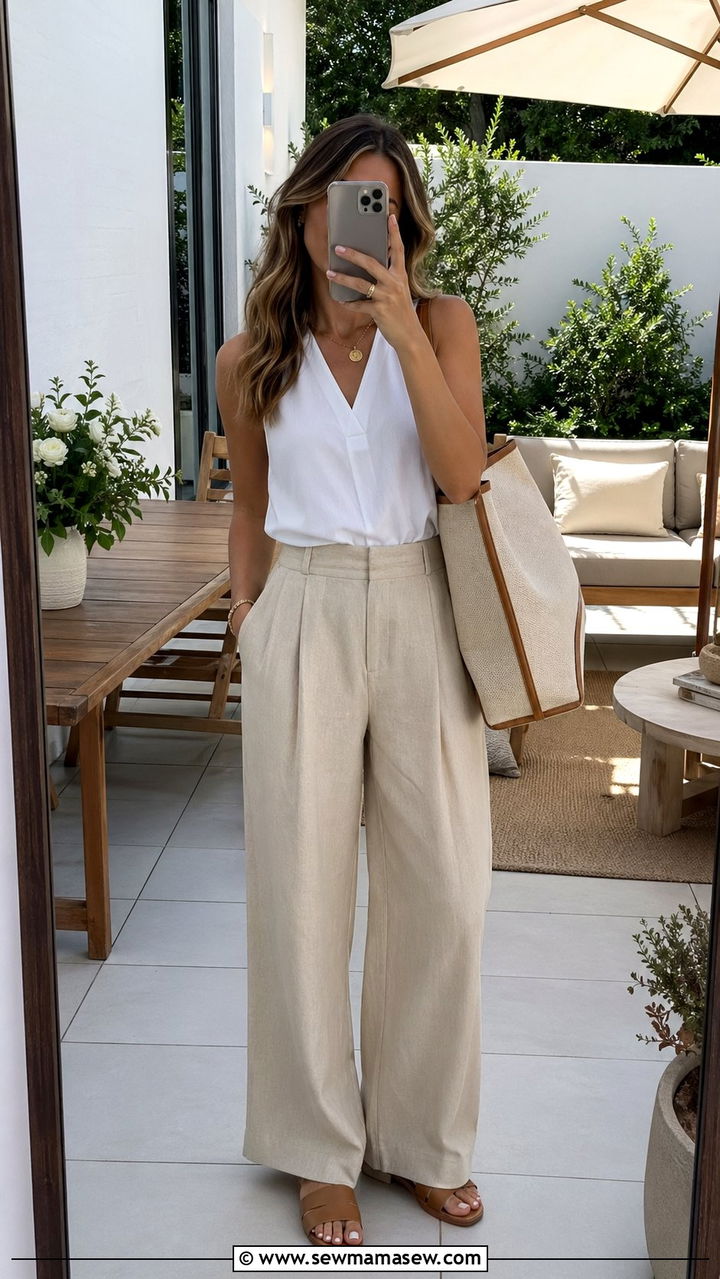 Linen Pants Outfit For BBQ - 30 BBQ outfit ideas for women