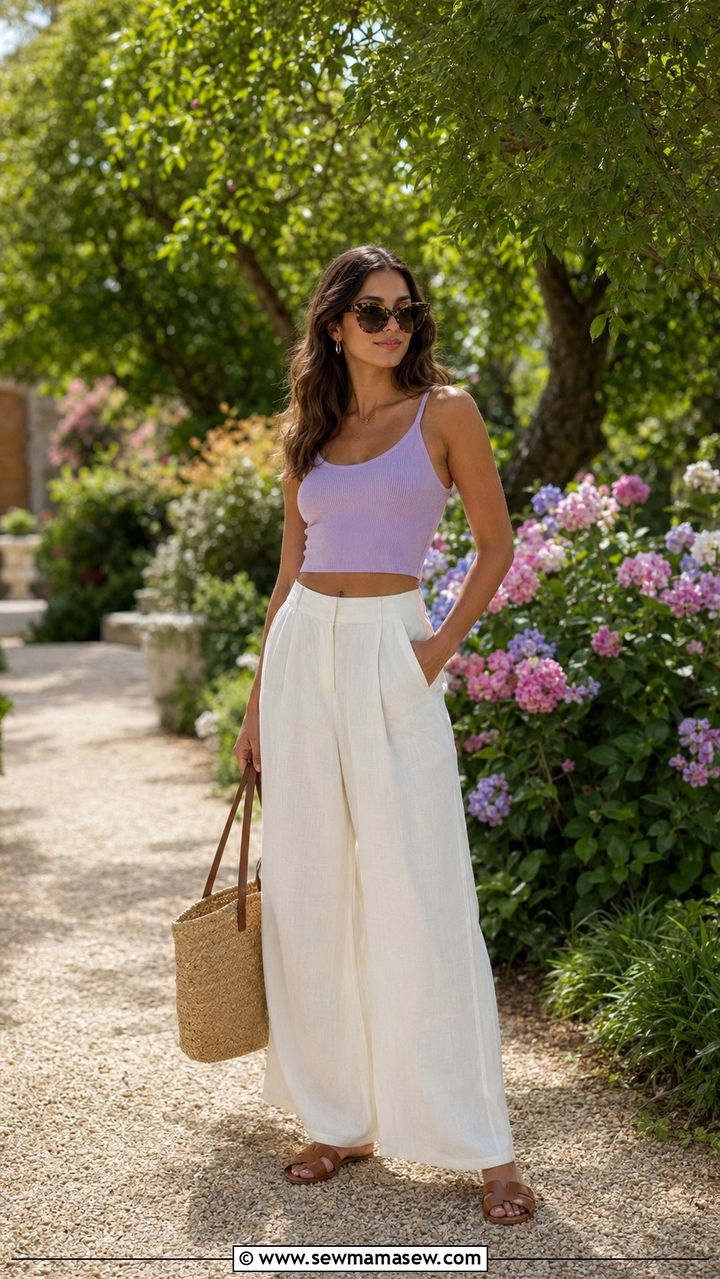 Linen pants and crop top concert outfit - 30 What to wear to a spring concert