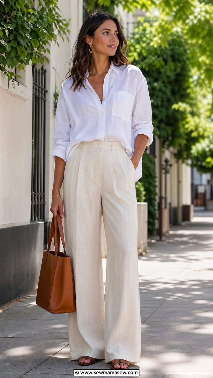 Linen shirt and trousers outfit - 35 summer outfits for young adults