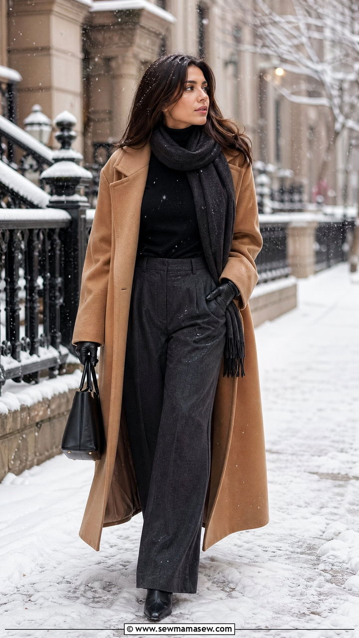 Long Coat And Wide Leg Pants Winter - 35 casual wide leg pants outfits