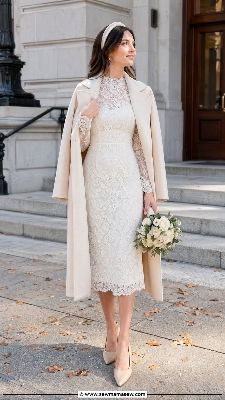 Long Sleeve Lace Dress Courthouse Wedding - 35 Courthouse wedding outfits