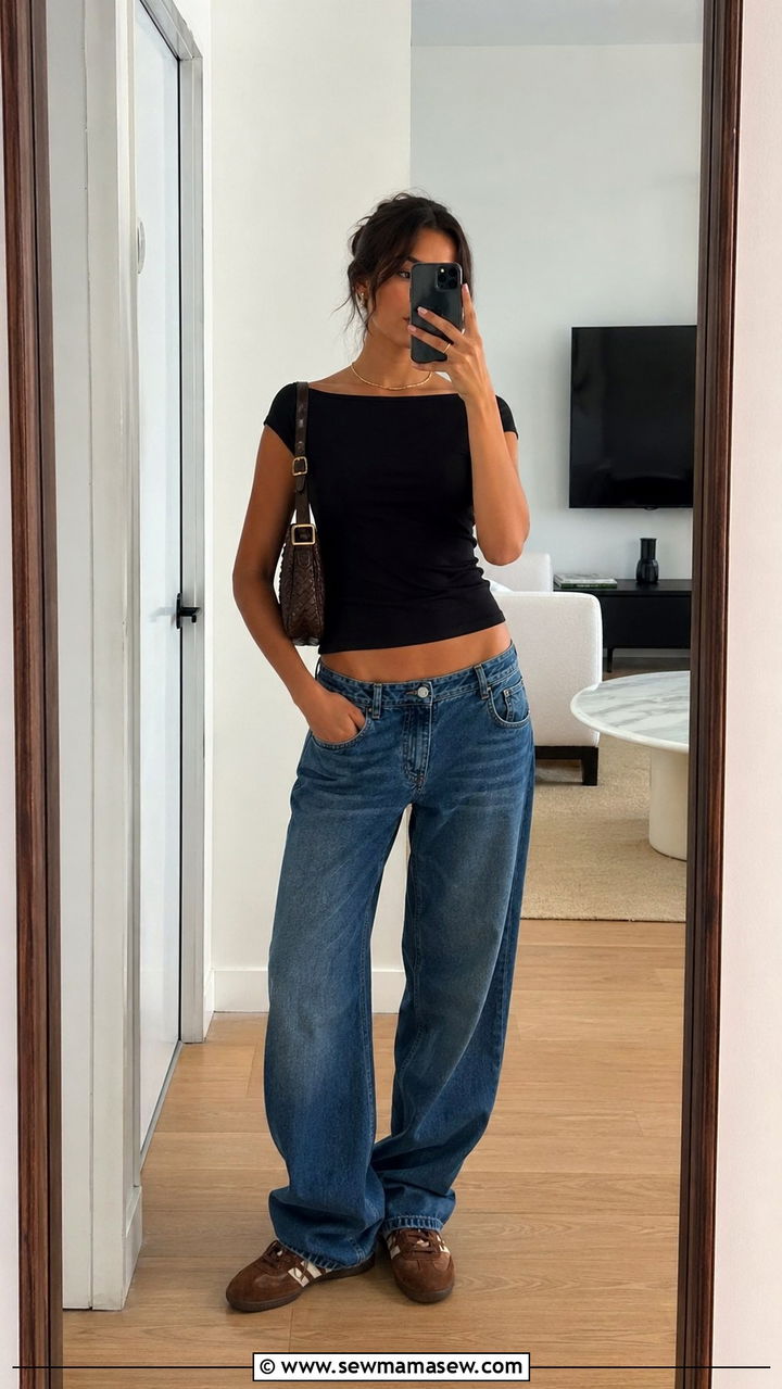 Low Profile Sneakers With Baggy Jeans - 30 sneaker outfit ideas for women