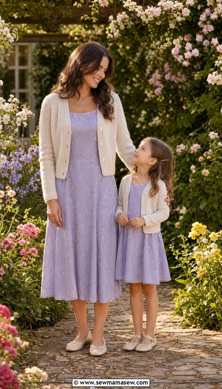 Matching Cardigan and Midi Dress Outfit - 35 Mother's Day matching set outfit ideas