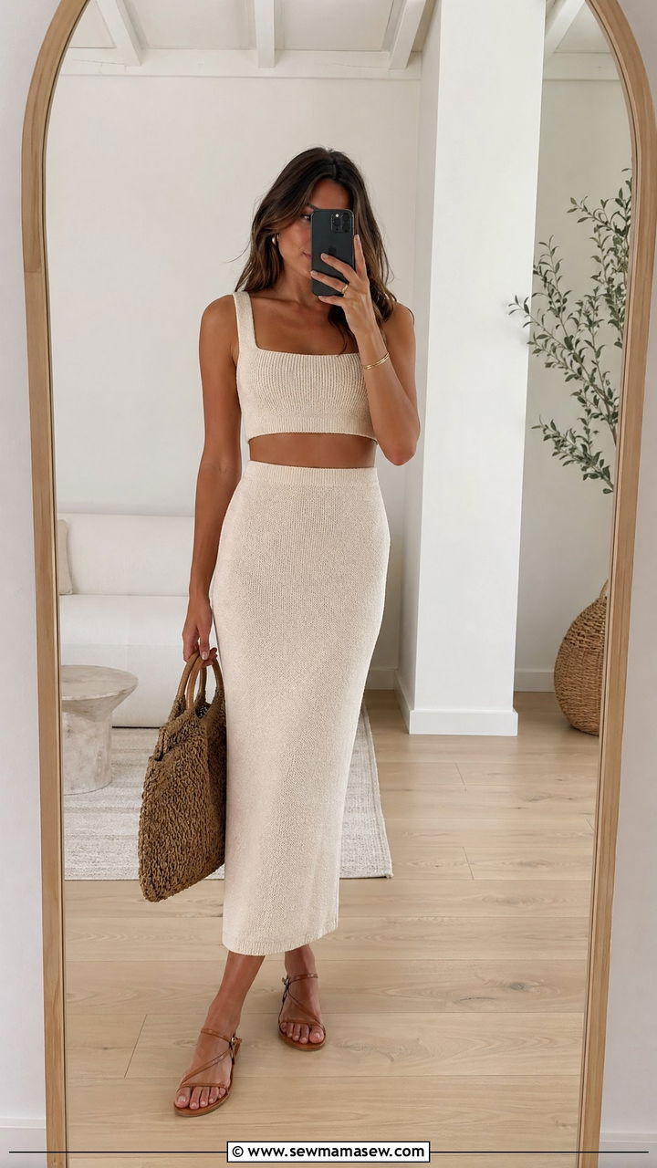 Matching Knit Co Ord Set Outfit - 35 Summer style ideas