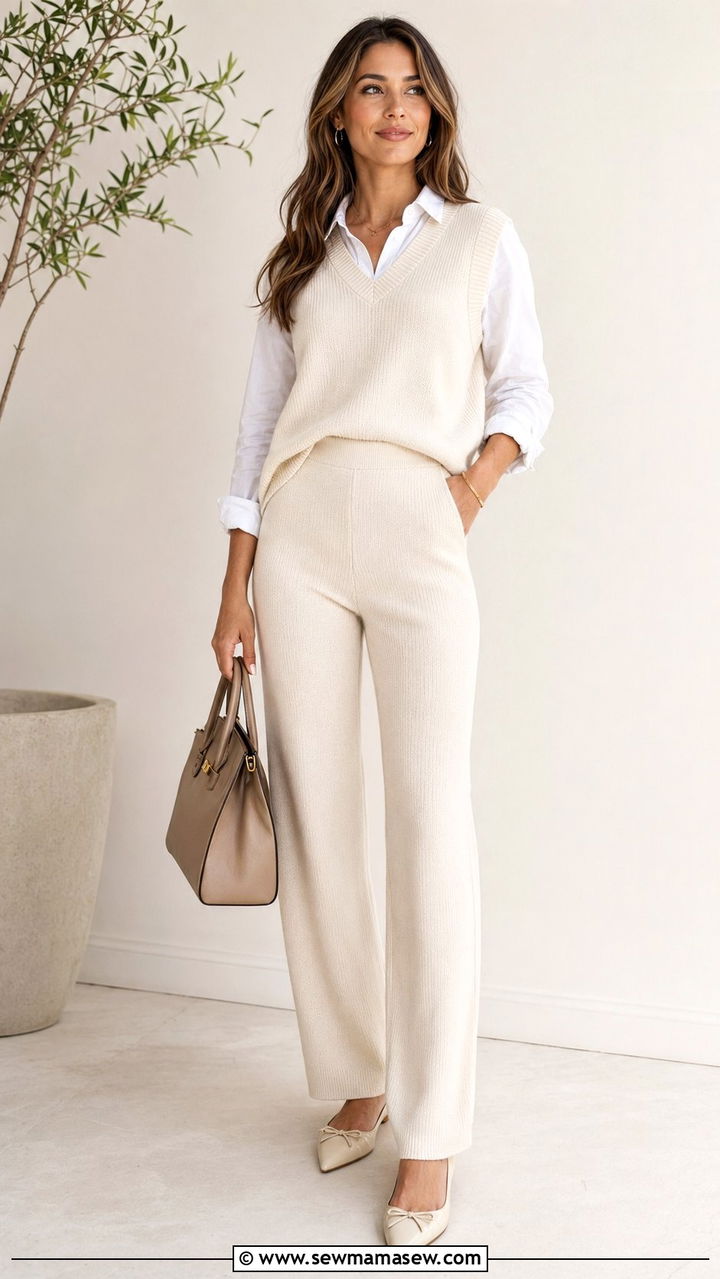 Matching Knit Vest and Trousers Co Ord - 35 Quiet luxury work outfits