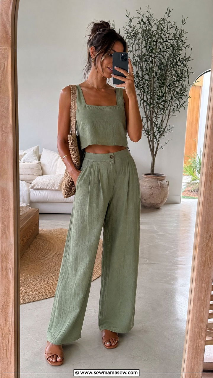 Matching Linen Co Ord Set Outfit - 35 Summer style ideas